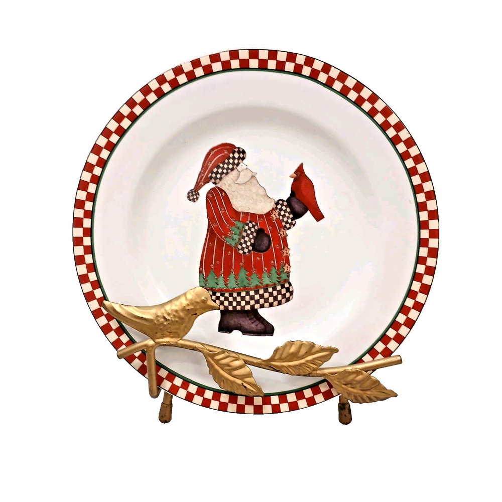 Sakura DEBBIE MUMM "Magic of Santa" Dessert 8" Salad Plate with Cardinal Vintage
